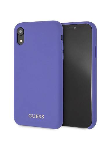 Чехол для смартфона Guess для iPhone XR Silicone collection Gold logo Hard Purple