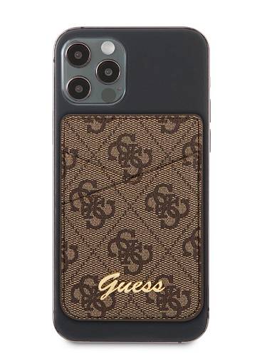 Чехол для смартфона Guess Wallet Cardslot  4G Trangle MagSafe logo для iPhone, коричневый