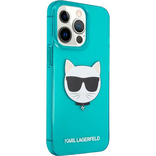 Чехол для смартфона Karl Lagerfeld Tpu Fluo Case Choupette's Head  для iPhone 13 Pro Max, синий