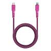 Фото — Кабель EnergEA FibraTough USB-C - Lightning MFI 1.5 м, розовый