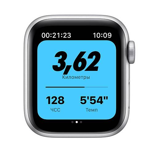 Apple Watch Nike SE, 40 мм, алюминий серебристого цвета, ремешок Nike «чистая платина/черный»