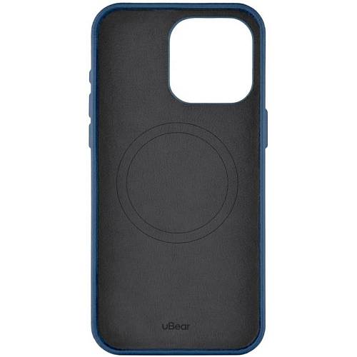 Чехол для смартфона uBear Capital Leather Case with MagSafe для iPhone 15 Pro, тёмно-синий