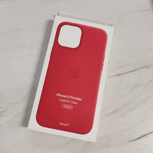 Чехол для смартфона Apple MagSafe для iPhone 12 Pro Max, кожа, красный (PRODUCT)RED (уценка)