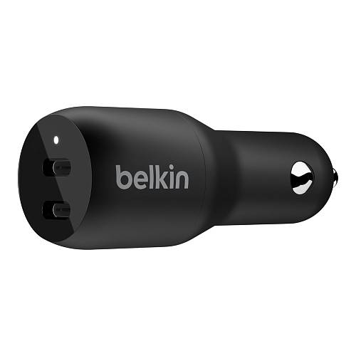 Автомобильное зарядное устройство Belkin 2хUSB-C, PD, 36В, черный