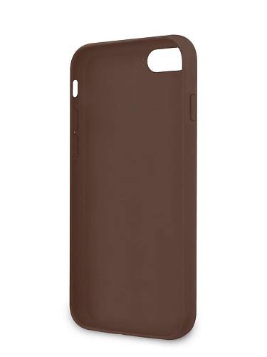 Чехол для смартфона Guess для iPhone 7/8/SE 2020 4G PU Stripe Metal logo Hard Brown