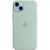 Фото — Чехол для смартфона iPhone 14 Plus Silicone Case with MagSafe, светло-зеленый