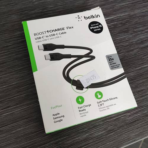 Кабель Belkin BoostCharge Flex USB-C to USB-C Cable 60W, 1м, черный (уценка)