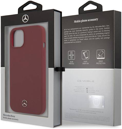 Чехол для смартфона Mercedes Liquid silicone для iPhone 13 mini, красный