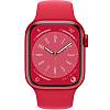 Фото — Apple Watch Series 8, 45 мм, корпус из алюминия цвета (PRODUCT)RED, ремешок красного цвета, M/L