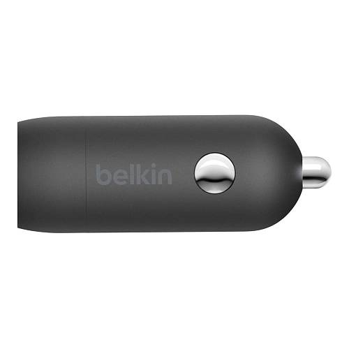 Автомобильное зарядное устройство Belkin USB-C + кабель USB-C - Lightning, 18Вт, черный
