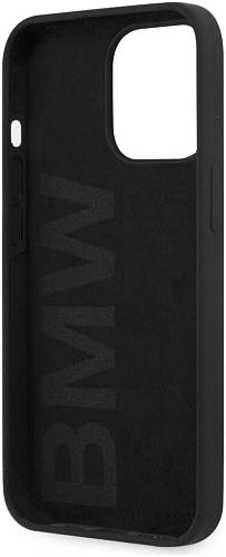 Чехол для смартфона BMW Liquid Silicone case metal logo для iPhone 13 Pro Max, черный