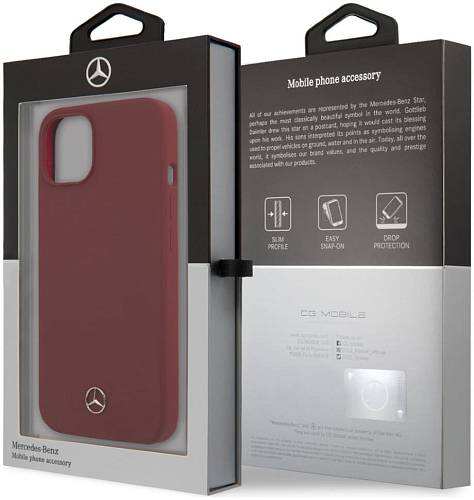 Чехол для смартфона Mercedes Liquid silicone для iPhone 13, красный