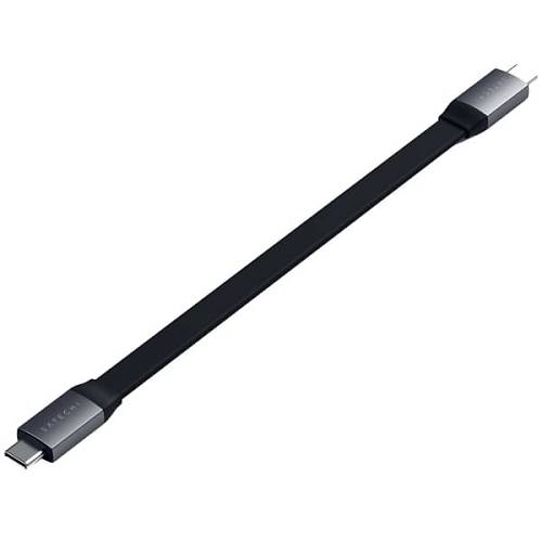 Кабель Satechi Flat Cable USB-C - USB-C, 100W, 23 см, черный