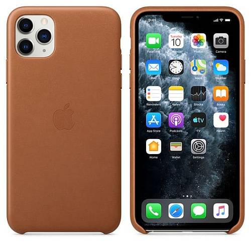 Чехол для смартфона для Apple iPhone 11 Pro Max, кожа, золотисто-коричневый