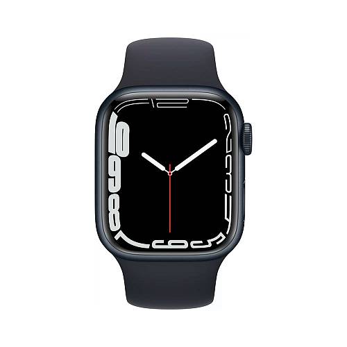 Apple Watch Series 7, 41 мм, корпус из алюминия «темная ночь», спортивный ремешок «темная ночь»