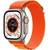 Фото — Apple Watch Ultra GPS + Cellular, 49 мм, корпус из титана, ремешок Alpine оранжевого цвета M