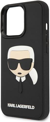 Чехол для смартфона Karl Lagerfeld 3D Rubber Karl's head Hard для iPhone 13 Pro, черный