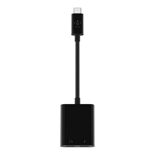 Адаптер Belkin 2xUSB-C - USB-C (AUDIO + CHARGE), черный