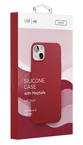 Чехол для смартфона vlp Silicone case with MagSafe для iPhone 13, красный