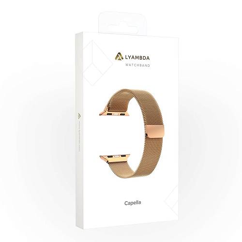 Ремешок для смарт-часов Apple Watch 38/40 mm LYAMBDA CAPELLA, нержавеющая сталь, розовое золото