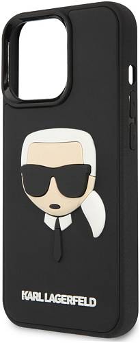 Чехол для смартфона Karl Lagerfeld 3D Rubber Karl's head Hard для iPhone 13 Pro Max, черный