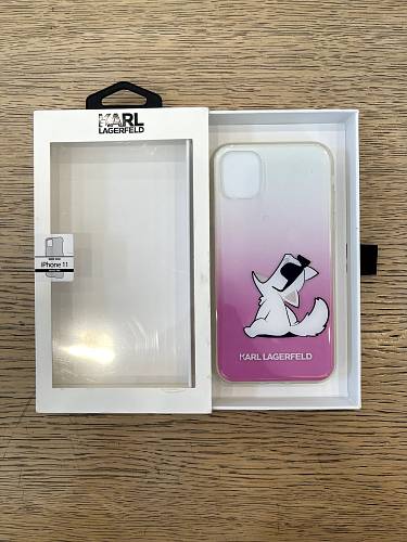 Чехол для смартфона Karl Lagerfeld для iPhone 11 TPU/PC collection Choupette Fun Hard Gradient Pink (уценка)