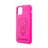 Фото — Чехол для смартфона Karl Lagerfeld для iPhone 11 Pro Liquid silicone Ikonik outlines Hard Pink/Black (уценка)