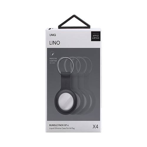 Чехол для AirTag Uniq Lino для Apple AirTag (4 шт), серый