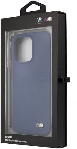 Чехол для смартфона BMW M-Collection Liquid Silicone metal logo для iPhone 13 Pro Max, синий
