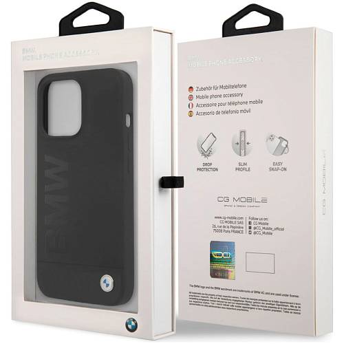 Чехол для смартфона BMW Liquid Silicone case metal logo для iPhone 13 Pro, черный
