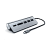 Фото — Адаптер Satechi Type-C Aluminum USB Hub & Micro/SD Card Reader + встроенный кабель, «серый космос»