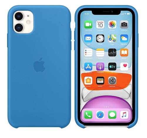 Чехол для смартфона Apple для iPhone 11, силикон, «синяя волна»