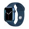 Фото — Apple Watch Series 7, 41 мм, корпус из алюминия синего цвета, спортивный ремешок «синий омут»