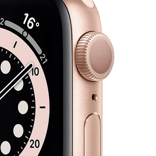 Apple Watch Series 6, 40 мм, алюминий золотого цвета, спортивный ремешок «розовый песок»