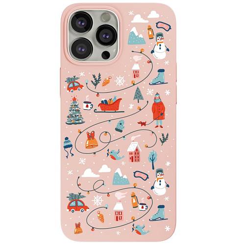 Чехол для смартфона vlp для iPhone 13 Pro Max, Art Collection, Winter, светло-розовый