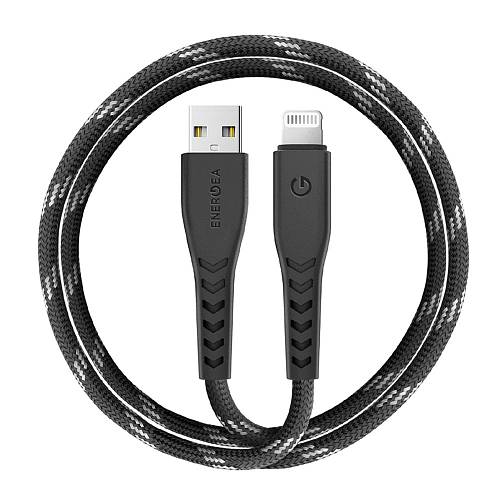 Кабель EnergEA NyloFlex USB - Lightning MFI 3А 1.5 м, черный