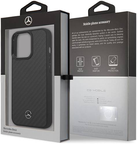 Чехол для смартфона Mercedes Dynamic Real carbon для iPhone 13 Pro Max, черный