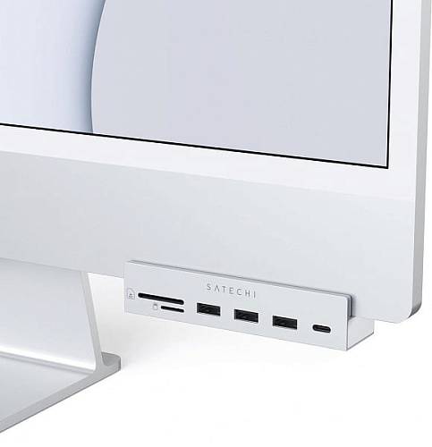 Док-станция Satechi 3хUSB-A + USB-C + micro/SD для iMac 2021, «серый космос»