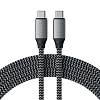 Фото — Кабель Satechi USB-C - USB-C, 100W Charging Cable, 2м, текстиль, «серый космос»