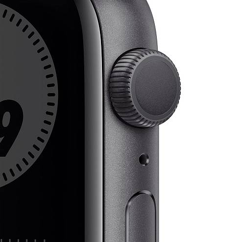 Apple Watch Nike SE, 44 мм, алюминий цвета «серый космос», ремешок Nike цвета «антрацитовый/черный»