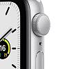 Фото — Apple Watch SE, 40 мм, алюминий серебристого цвета, спортивный ремешок белого цвета