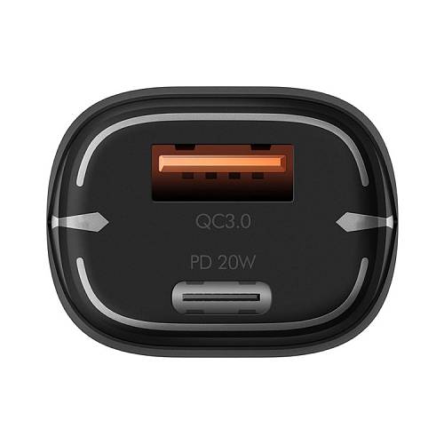 Автомобильное зарядное устройство EnergEA Bazic GoPort PD20+, USB-C PD20 +USB-A QC3.0, черный