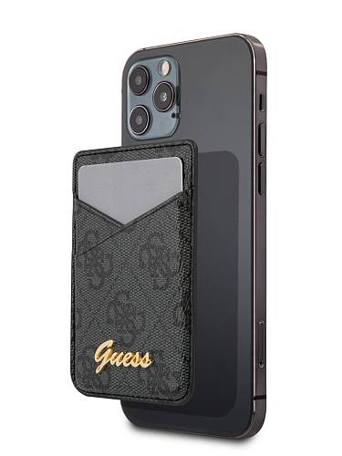 Чехол для смартфона Guess Wallet Cardslot  4G Trangle MagSafe logo для iPhone, черный