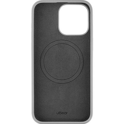 Чехол для смартфона uBear Touch Mag Case, iPhone 15 Pro Max, MagSafe, силикон, cерый