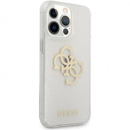 Чехол для смартфона Guess TPU FULL GLITTERS 4G LOGO для iPhone 13 Pro, прозрачный