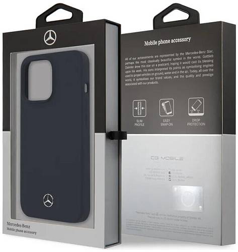 Чехол для смартфона Mercedes Liquid silicone для iPhone 13 Pro, синий