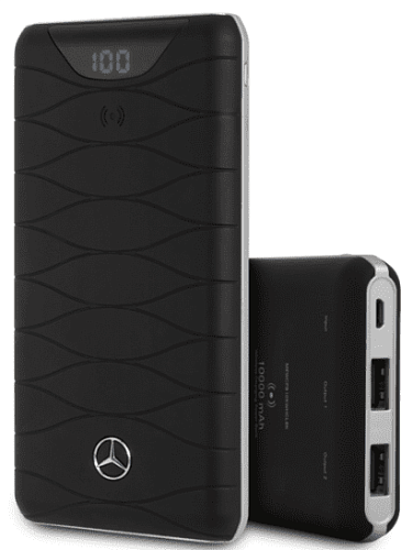Внешний аккумулятор Mercedes Wireless LED, 10000 mAh, черный