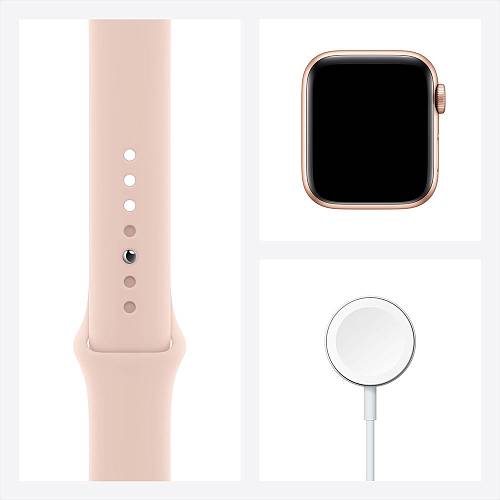 Apple Watch Series 6, 40 мм, алюминий золотого цвета, спортивный ремешок «розовый песок»