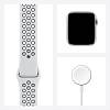 Фото — Apple Watch Nike Series 6, 44 мм, алюминий серебристого цвета, ремешок Nike «чистая платина/черный»