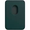 Фото — Чехол-бумажник iPhone Leather Wallet with MagSafe, «лесной зеленый»